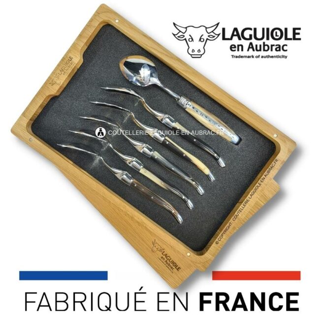 cuillères à dessert laguiole en pointe de corne