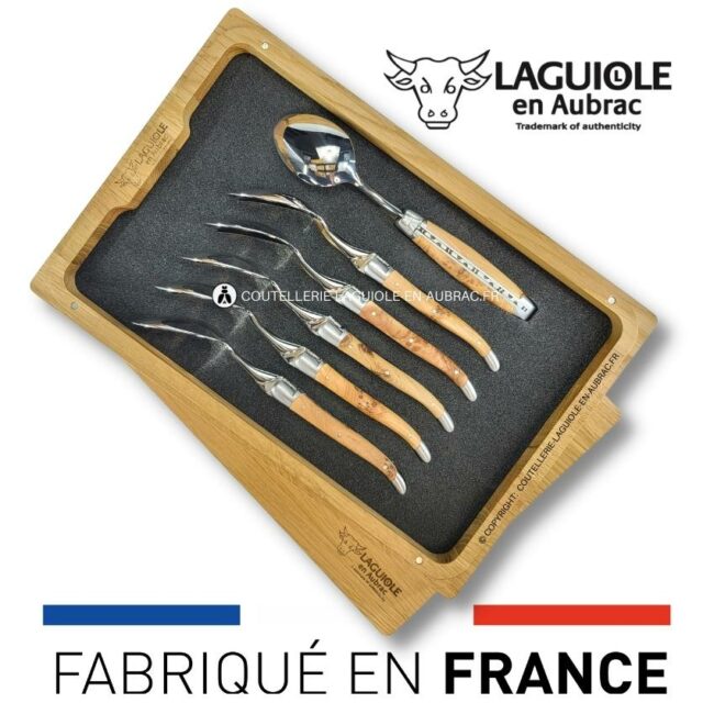 cuillères à dessert laguiole en genévrier