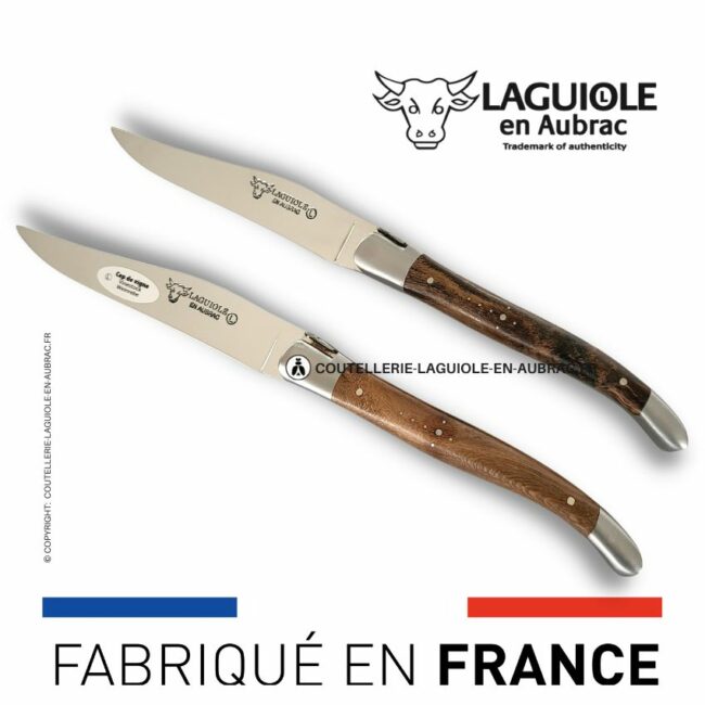 set de 2 couteaux de table laguiole en cep de vigne