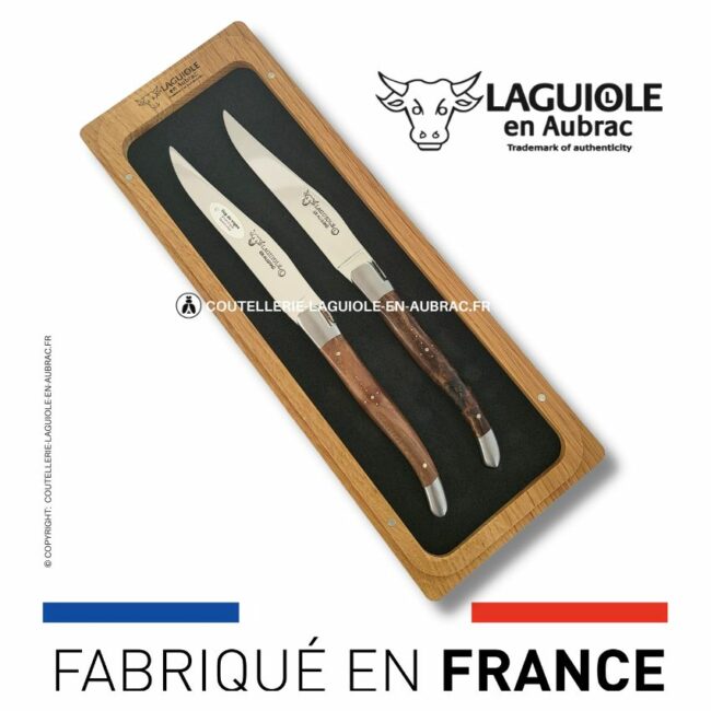 set de 2 couteaux de table laguiole en cep de vigne