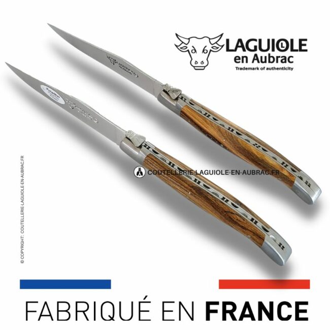 set de 2 couteaux de table laguiole en pistachier