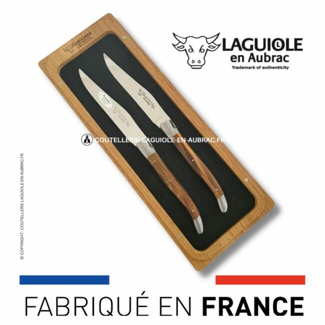 set de 2 couteaux de table laguiole en pistachier