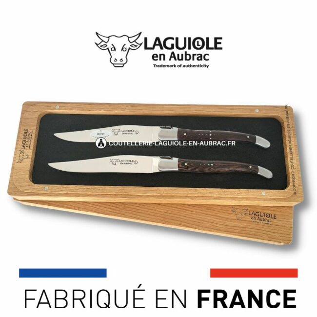 set de 2 couteaux de table laguiole en wenge