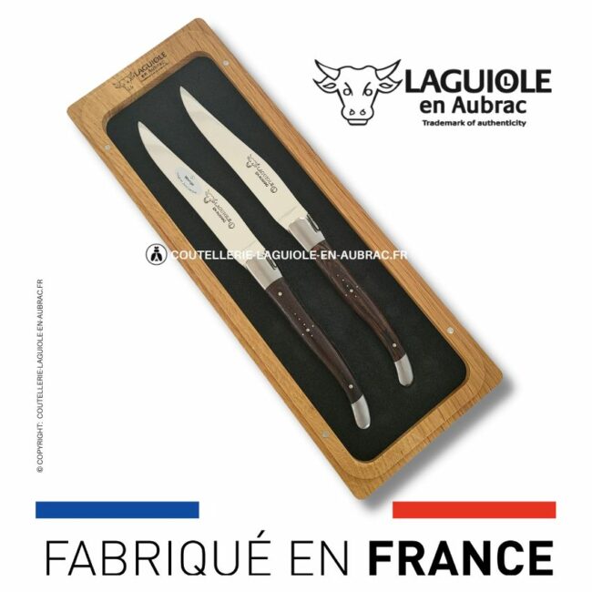 set de 2 couteaux de table laguiole en wenge