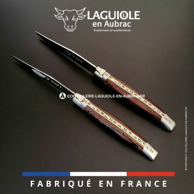 set de 2 couteaux de table laguiole en wenge