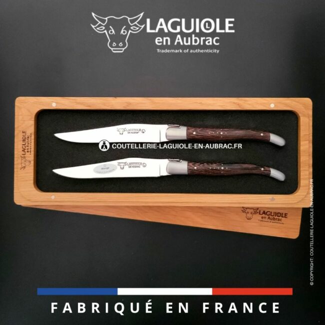 set de 2 couteaux de table laguiole en wenge