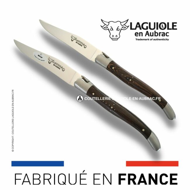 set de 2 couteaux de table laguiole en wenge