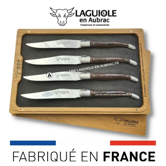coffret de 4 couteaux de table laguiole en wenge