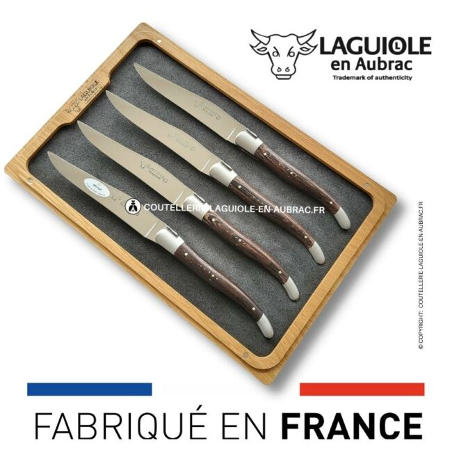 coffret de 4 couteaux de table laguiole en wenge