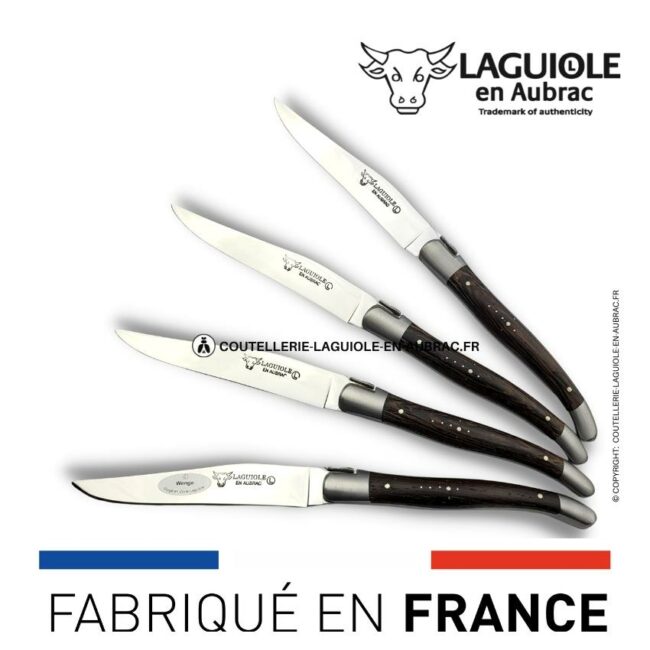coffret de 4 couteaux de table laguiole en wenge