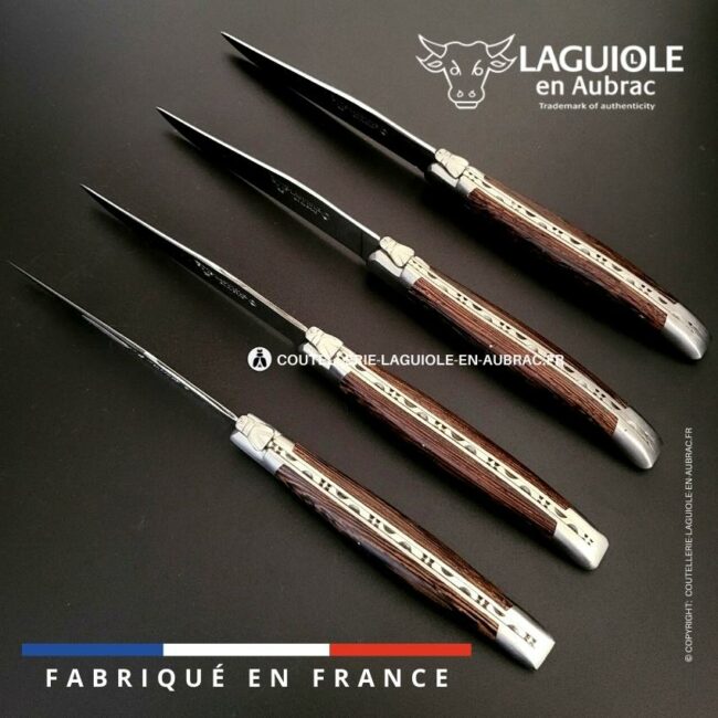 coffret de 4 couteaux de table laguiole en wenge