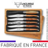 6 couteaux de table laguiole doubles platines ciselées genévrier