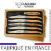 6 couteaux de table laguiole doubles platines ciselées olivier