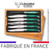 6 couteaux de table laguiole en pierre de malachite