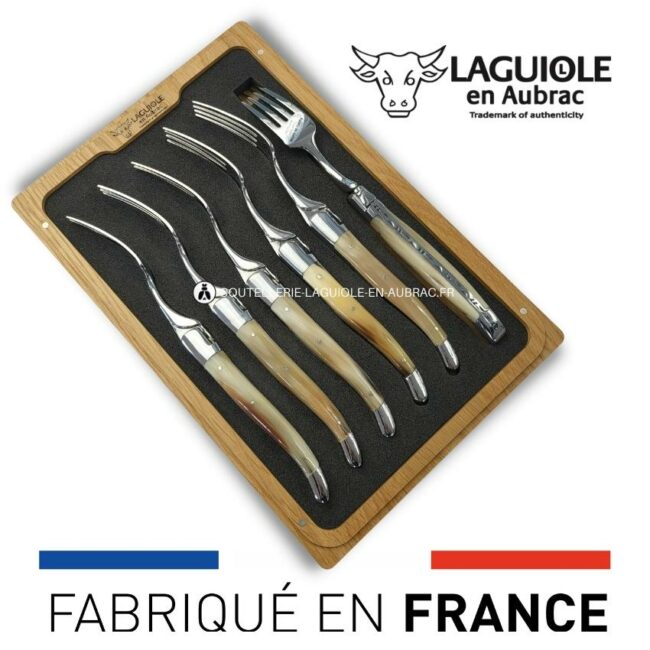 fourchettes de table laguiole en pointe de corne