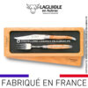 set 1 couteau + 1 fourchette laguiole en genévrier