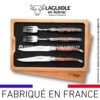 coffret 2 couteaux + 2 fourchettes laguiole cep de vigne