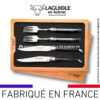coffret 2 couteaux + 2 fourchettes laguiole Ébène