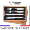 coffret 2 couteaux + 2 fourchettes laguiole os de boeuf