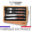 coffret 2 couteaux + 2 fourchettes laguiole thuya