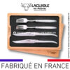 coffret 2 couteaux + 2 fourchettes laguiole tout inox satiné