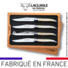 coffret de 4 couteaux de table laguiole en os de boeuf