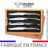 coffret de 4 couteaux de table laguiole en pointe de corne