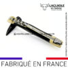 couteau laguiole avec tire bouchon manche corne pressée et mitres laiton