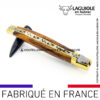 couteau laguiole manche en cep de vigne et mitres laiton
