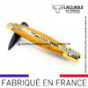 couteau laguiole manche en olivier et mitres laiton