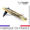 couteau laguiole manche en pointe de corne et mitres laiton