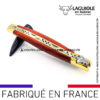 couteau laguiole manche red heart et mitres laiton