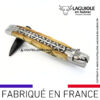 couteau pliant laguiole double platines ciselées manche croûte de bélier