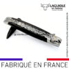 couteau pliant laguiole double platines ciselées manche Ébène