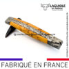 couteau pliant laguiole double platines manche genévrier mitres martelées