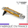 couteau pliant laguiole double platines ciselées manche hêtre d'aubrac brillant
