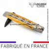 couteau pliant laguiole double platines ciselées manche hêtre d'aubrac satiné