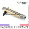 couteau pliant laguiole double platines ciselées manche ivoire de mammouth