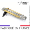 couteau pliant laguiole double platines ciselées manche pointe de corne