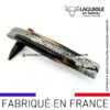 couteau pliant laguiole double platines manche pointe de corne mitres martelées