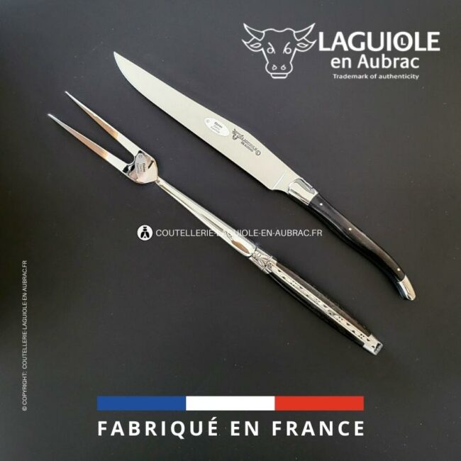 service à découper laguiole en ebène