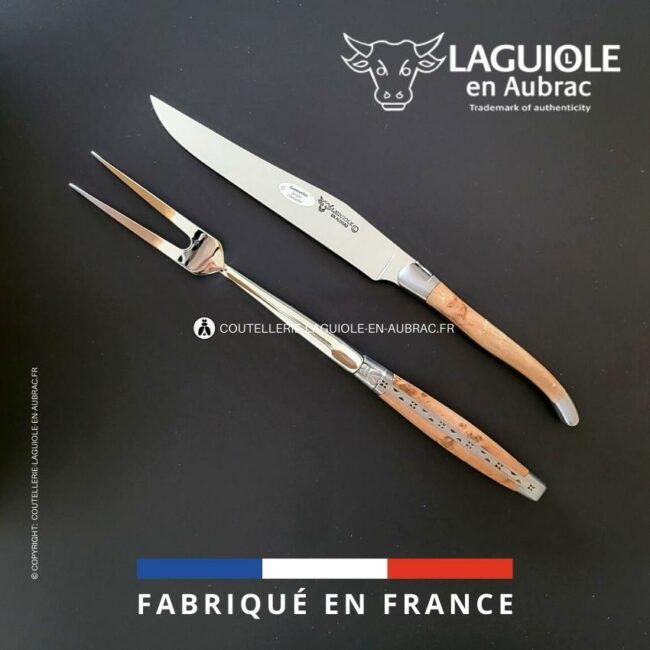 service à découper laguiole en genévrier