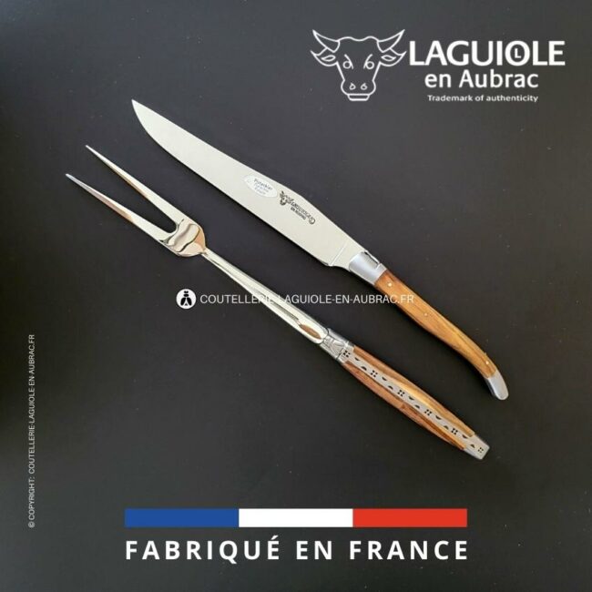 service à découper laguiole en pistachier