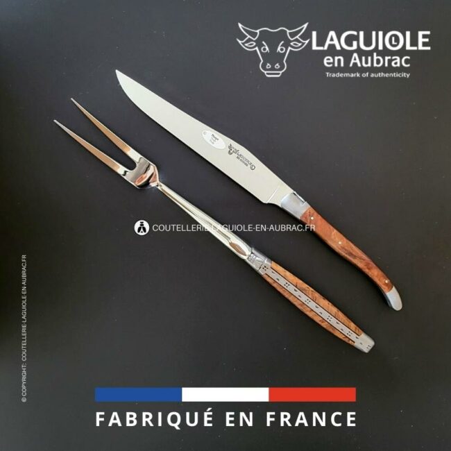 service à découper laguiole en thuya