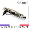 couteau laguiole double platines avec tire bouchon manche pointe de corne