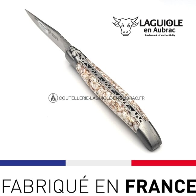 couteau laguiole en coquilles saint jacques recyclées