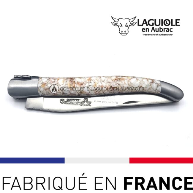 couteau laguiole en coquilles saint jacques recyclées