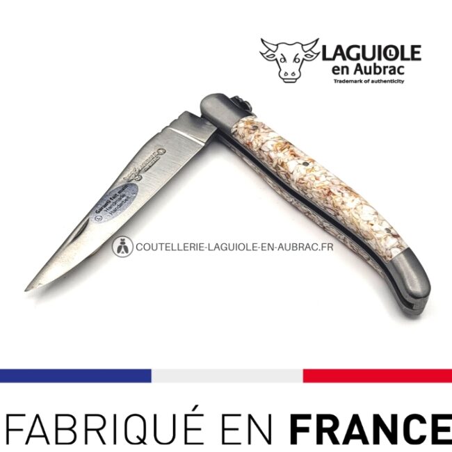couteau laguiole en coquilles saint jacques recyclées