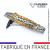 couteau laguiole en molaire de mammouth marron