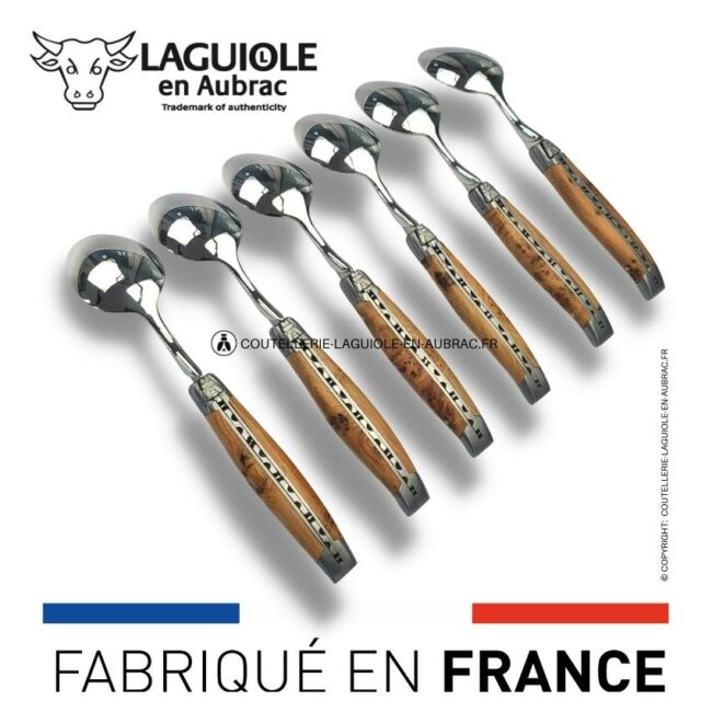 cuillères à dessert laguiole en genévrier
